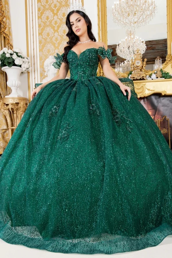 8120J DRESS 3DBUTTERFLY OFF SHOULDER BALL GOWN BY CINDIRELLA COUTURE - Imagen 13