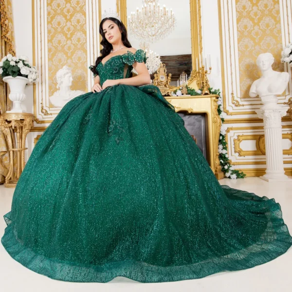 8120J DRESS 3DBUTTERFLY OFF SHOULDER BALL GOWN BY CINDIRELLA COUTURE - Imagen 14