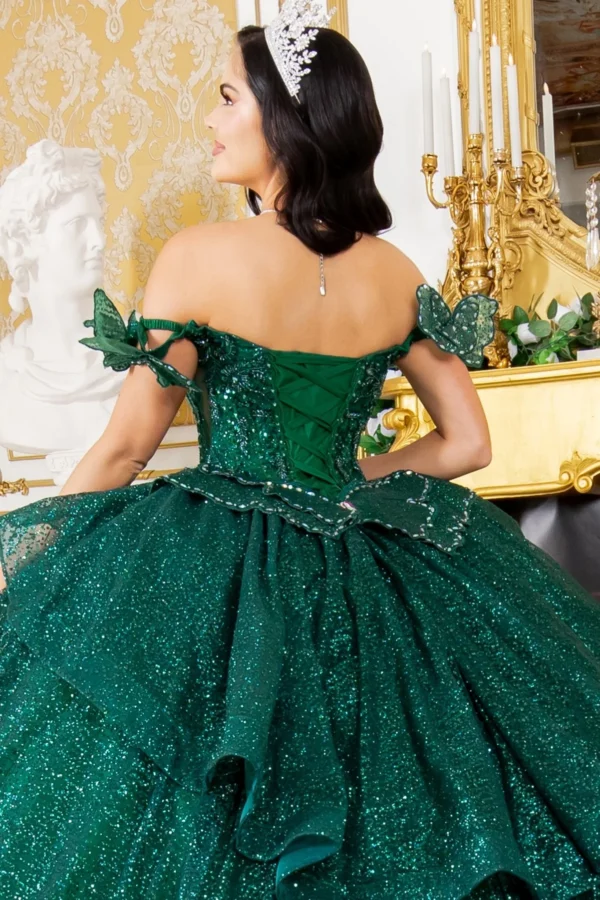 8120J DRESS 3DBUTTERFLY OFF SHOULDER BALL GOWN BY CINDIRELLA COUTURE - Imagen 16